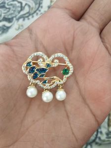 Beautiful Cz Stone Brooch Imported
