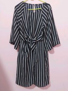 Striped Tie-Front Dress