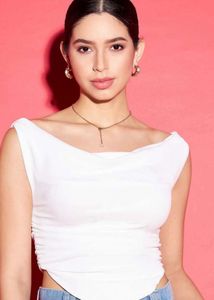 cowl neck crop top