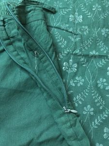 Green Embroidered Kurta Set