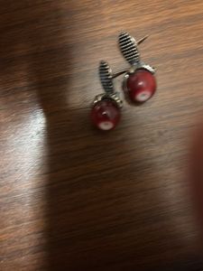 Strawberry Charm Earring And Blue