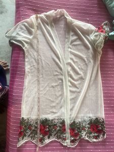 Beautiful Stretchable Shrug With Crochet Lace