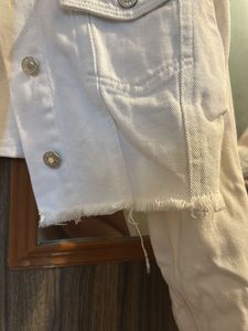White Cropped Denim Jacket