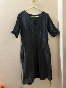 Gray Embroidered Dress