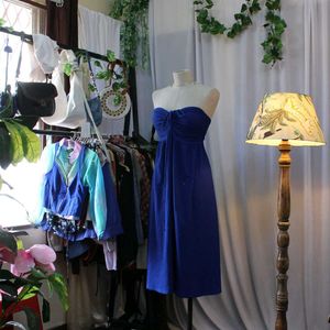 H&M Blue Strapless Dress