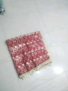 Maroon Embellished Dupatta chunri