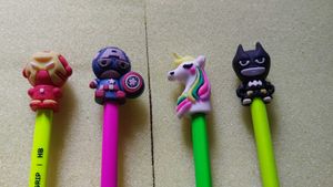 Marvel & Unicorn Pencils - Fun Character Pencil4pc