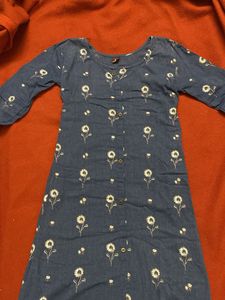 Blue Floral Print Dress