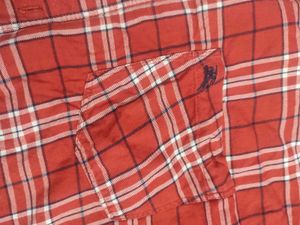 Xl Red Plaid Shirt(Long Sleeve, Regular Fit)
