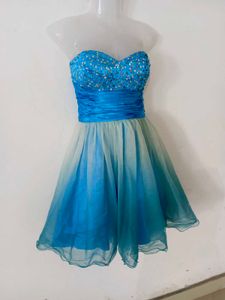 Blue Sequin Party Dress