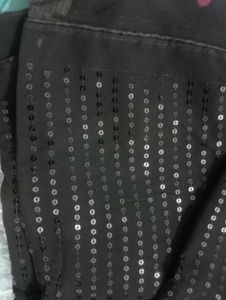 Elegant Black Sequin Party Wear Saree