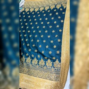 PeacockColour Designer Saree With Blause For Women