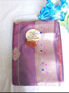 Purple Party Wear Banarasi Silk Saree