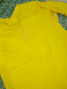 Yellow Embroidered Kurta