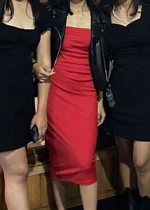 Red Bodycon Midi Dress