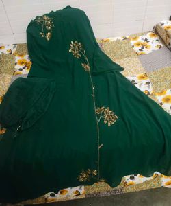 Emerald Green Embroidered Frock