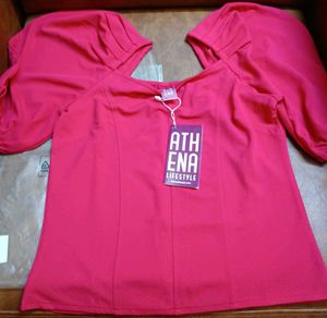 Chic Pink Power Shoulder Top