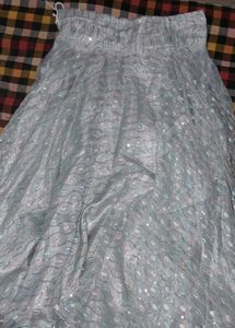 Pale Blue Sequin Party Skirt
