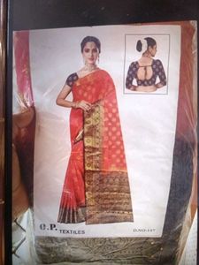 Elegant Red Printed Saree