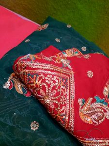Enchanted Green Designer Saree With Intricate Emb.