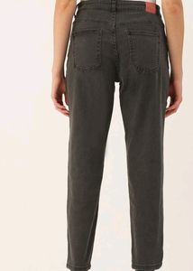 Charcoal Boyfriend Fit High Rise Jeans