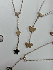 Gold Charm Necklaces combo of 4 layered necklace