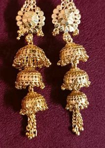 Golden Jhumka Earrings