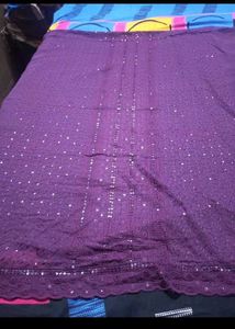 Beautiful Purple 💜 sequence Embroidery Suit