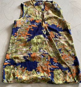 Branded FIG multi colour blouson-style top|Size:xl
