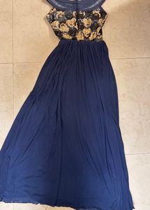 Elegant Navy Blue Maxi Dress