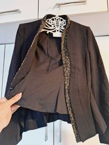 Black Korean Blazer With Beautiful Border