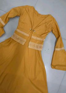 Vintage Mustard Dress with Bell Sleeves