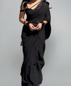 Ready To Wear  Black Saree