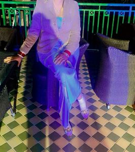 Elegant Blue Sleeveless Pant Set