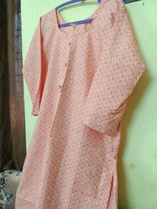 Peach Printed Kurta