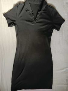 Black Fitted Polo Dress