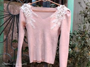 Pink Embellished Long Sleeve Top