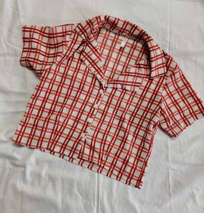 Red Plaid Crop Top