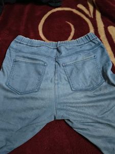 Only Women Jeggings With Blue Polo Neck Tshirt