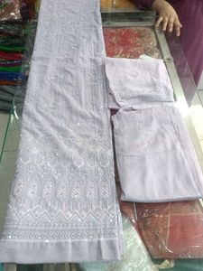 Lavender Embroidered Salwar Kameez Fabric