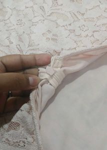 Backless Peach Lace Body fitting Dress