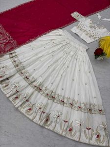 Elegant Lehenga with Red Shawl