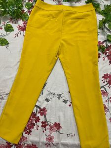 Women’s Yellow High-Waisted Trousers