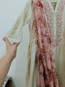 A Line Gathered Kurta Suit Set From Westside