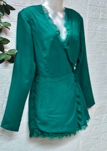 Size Extra S/S Green Lace Wrap Jumpsuit 🎁🎉 Offer