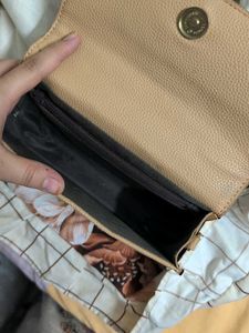 Elegant Nude Clutch with Gold Accents