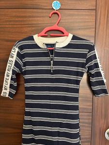 Striped Bodycon Blue Dress