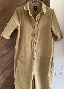 Khaki Denim Jumpsuit