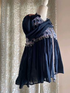 Boho Embroidered Open Blouse With Two Hooks