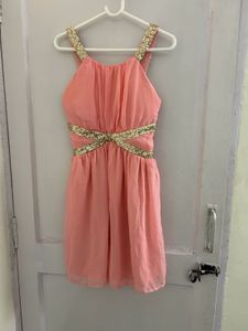Pink Sequence Mini Dress ( Padded)